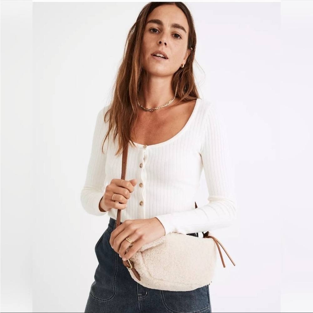 Madewell Cream and Tan Crossbody Bag